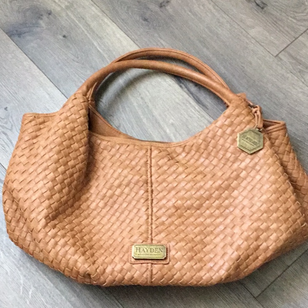 Hayden Tan Brown Leather Hobo Bag with Cream Lining